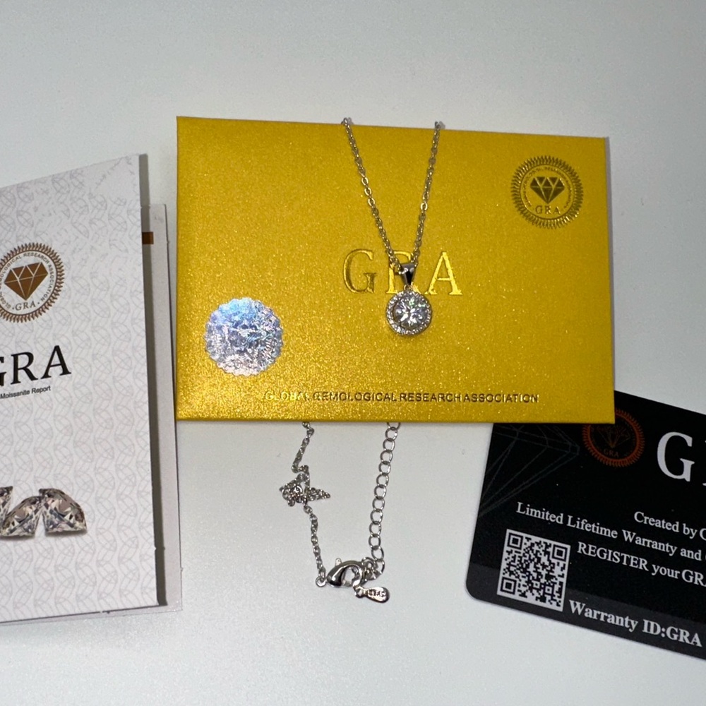 Dainty 2cttw moissanite necklace - Picture 4 of 11